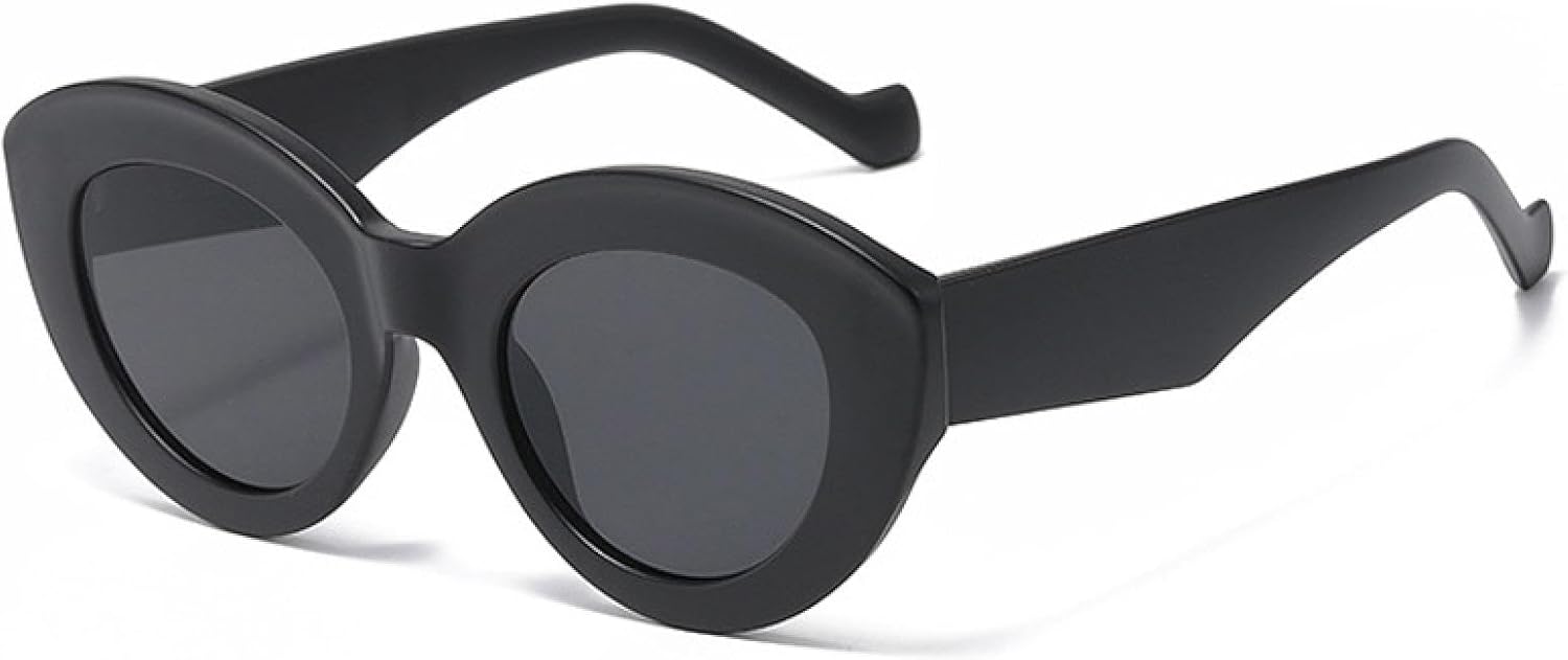 

Популярные модные большие солнцезащитные очки «кошачий глаз» для женщин, ретро-очки с леопардовым принтом, солнцезащитные очки UV400 для мужчин, овальные очки VVTWSSW, Matte Black Grey