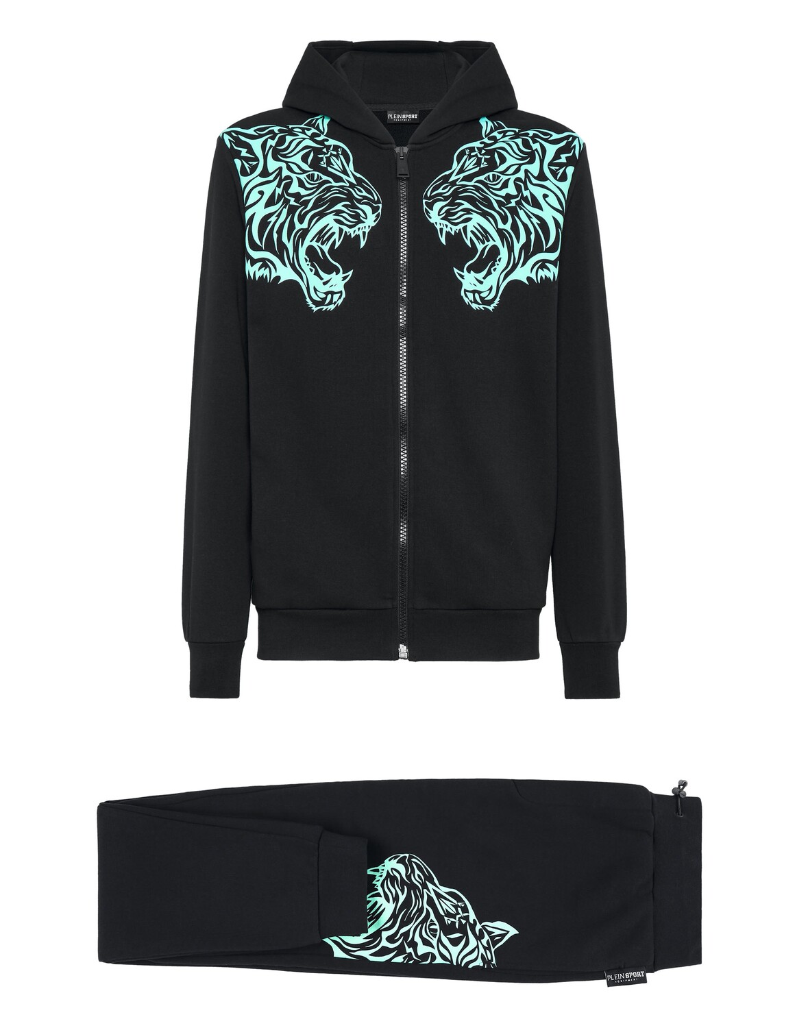 

Спортивный костюм для бега: топ/брюки Tiger Plein Sport, цвет Black/Mint Green