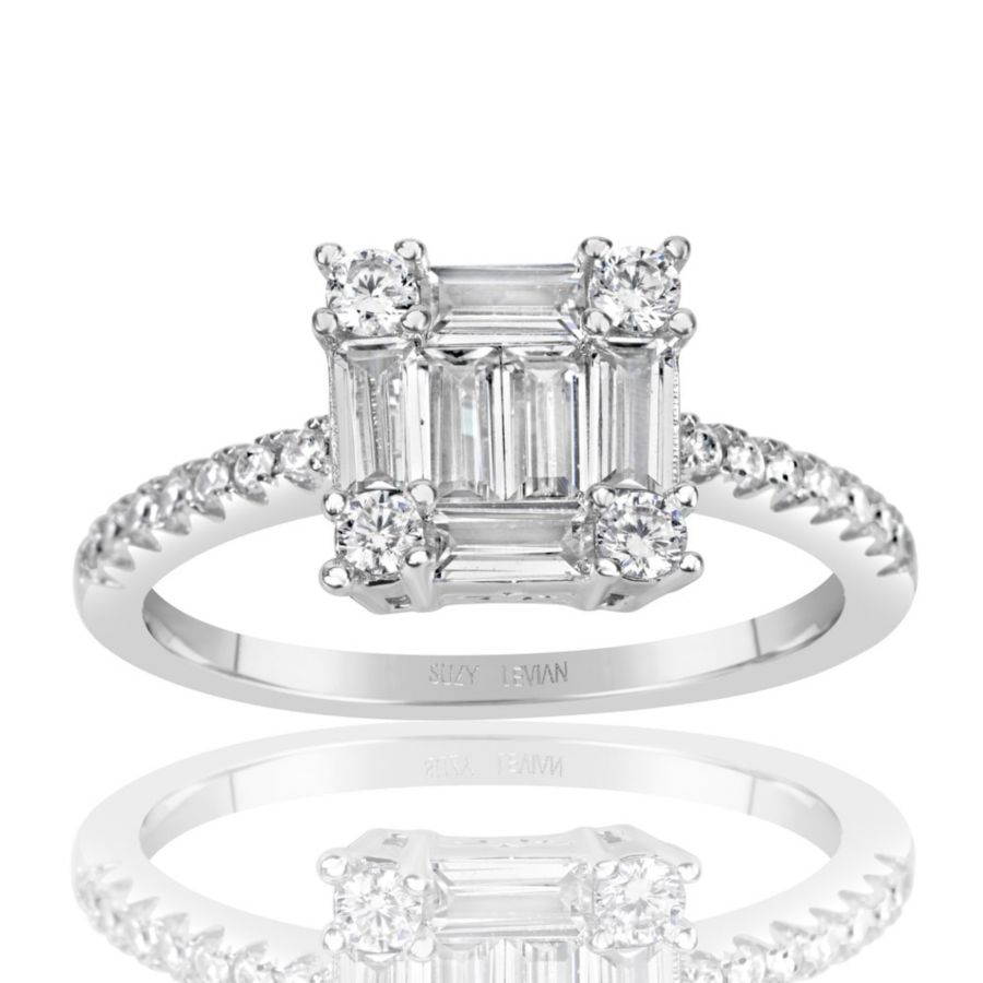 

Свадебное кольцо Suzy Levian из стерлингового серебра с центральным камнем из кубического циркония Suzy Levian New York, White