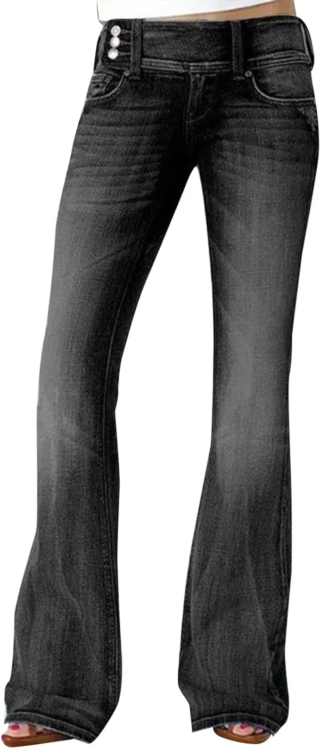 

Женские джинсы с широкими штанинами и эластичным поясом