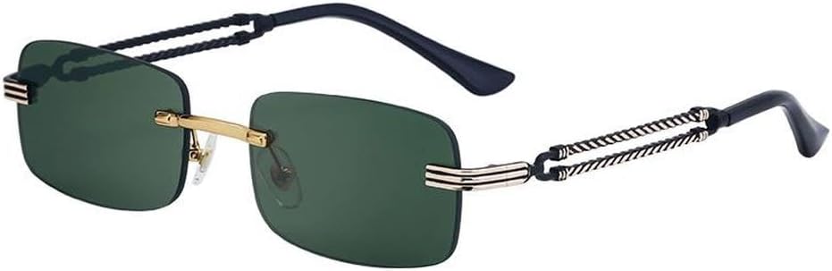 

Солнцезащитные очки в прямоугольной маленькой оправе для женщин и мужчин, роскошные винтажные солнцезащитные очки без оправы, унисекс, ретро-очки для вождения LVTFCO, C3g15