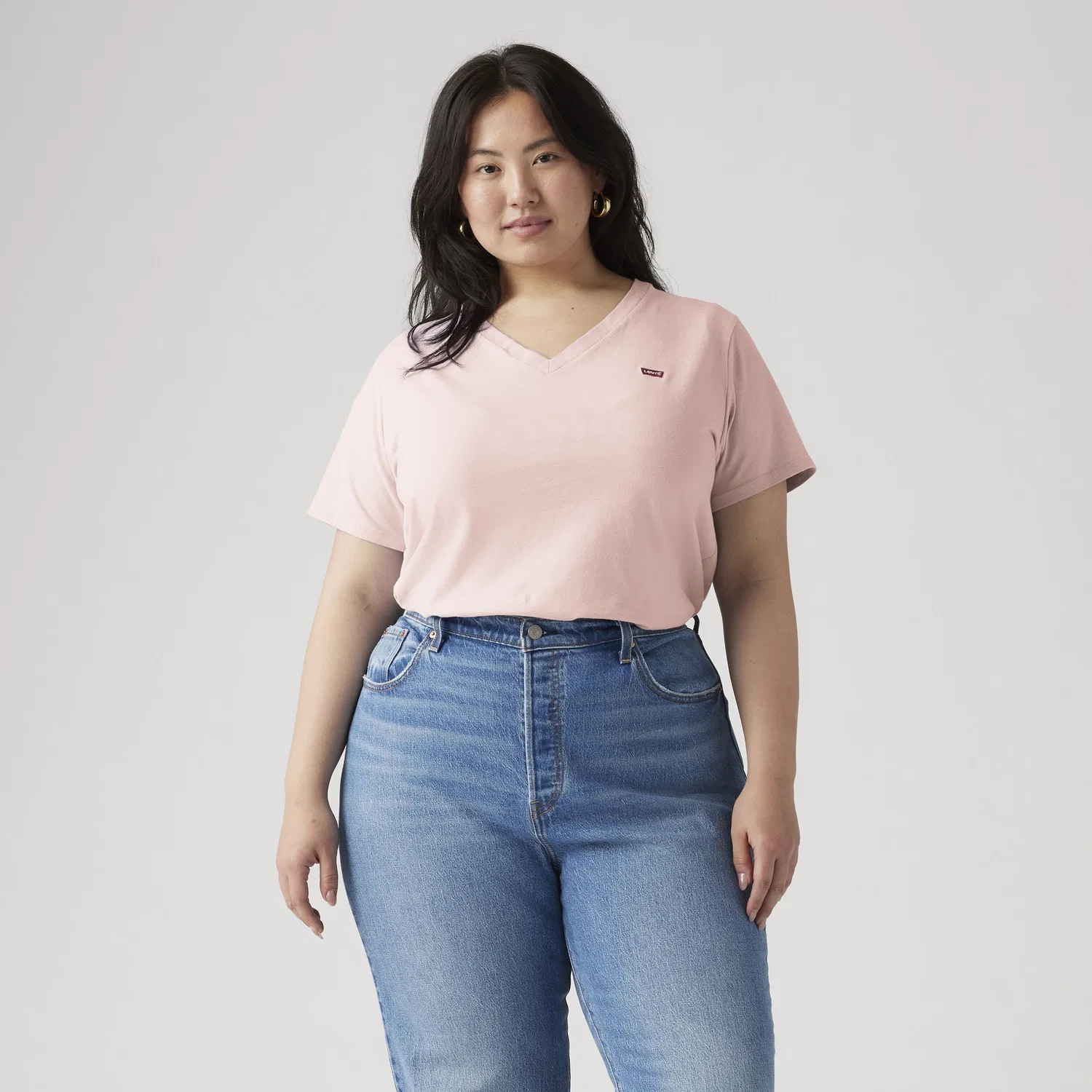 Футболка с V-образным вырезом (большого размера) Levi's, Pink — фото 3
