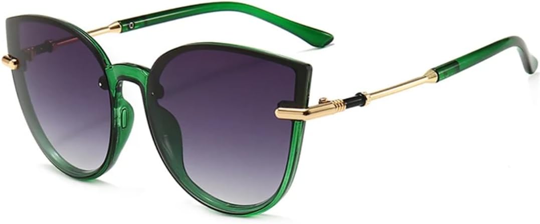 

Солнцезащитные очки с защитой UV400 | «Кошачий глаз», большая оправа, цветные линзы | для женщин и мужчин, для занятий спортом на открытом воздухе и вождения DSVIGF, Green Gray