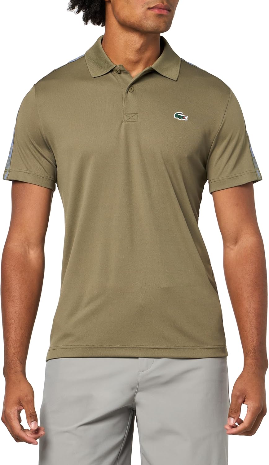 

Lacoste мужская спортивная тенниска поло Ultra-Dry с фирменной полосой, Olive, Хаки, Lacoste мужская спортивная тенниска поло Ultra-Dry с фирменной полосой, Olive