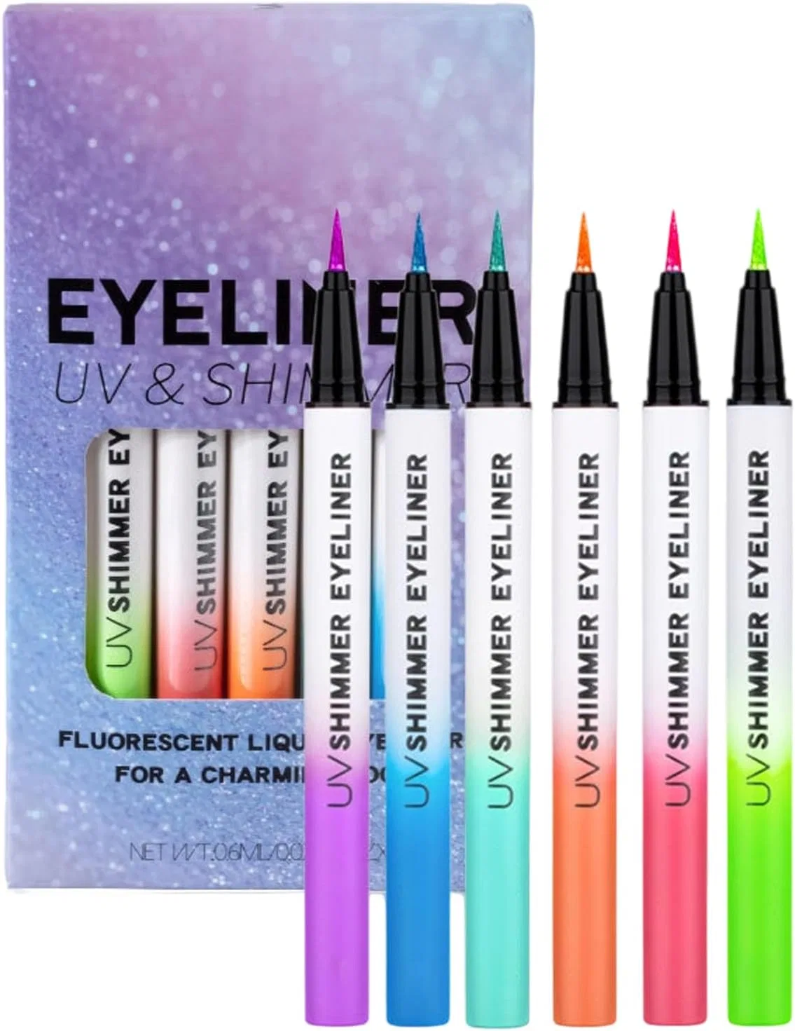 Подводка для глаз 6 цветов Glitter Waterproof Eyeliner