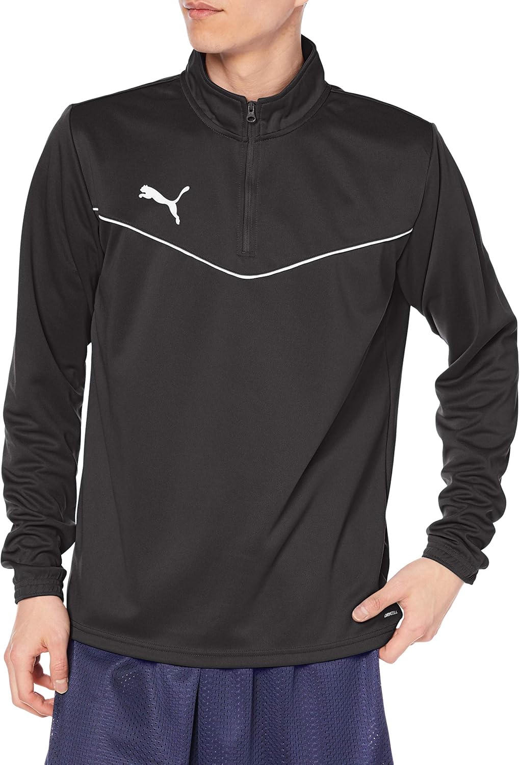 

Мужская водоотталкивающая, быстросохнущая футболка с длинным рукавом PUMA TEAMRISE с застежкой-молнией на четверть длины 657643, черный