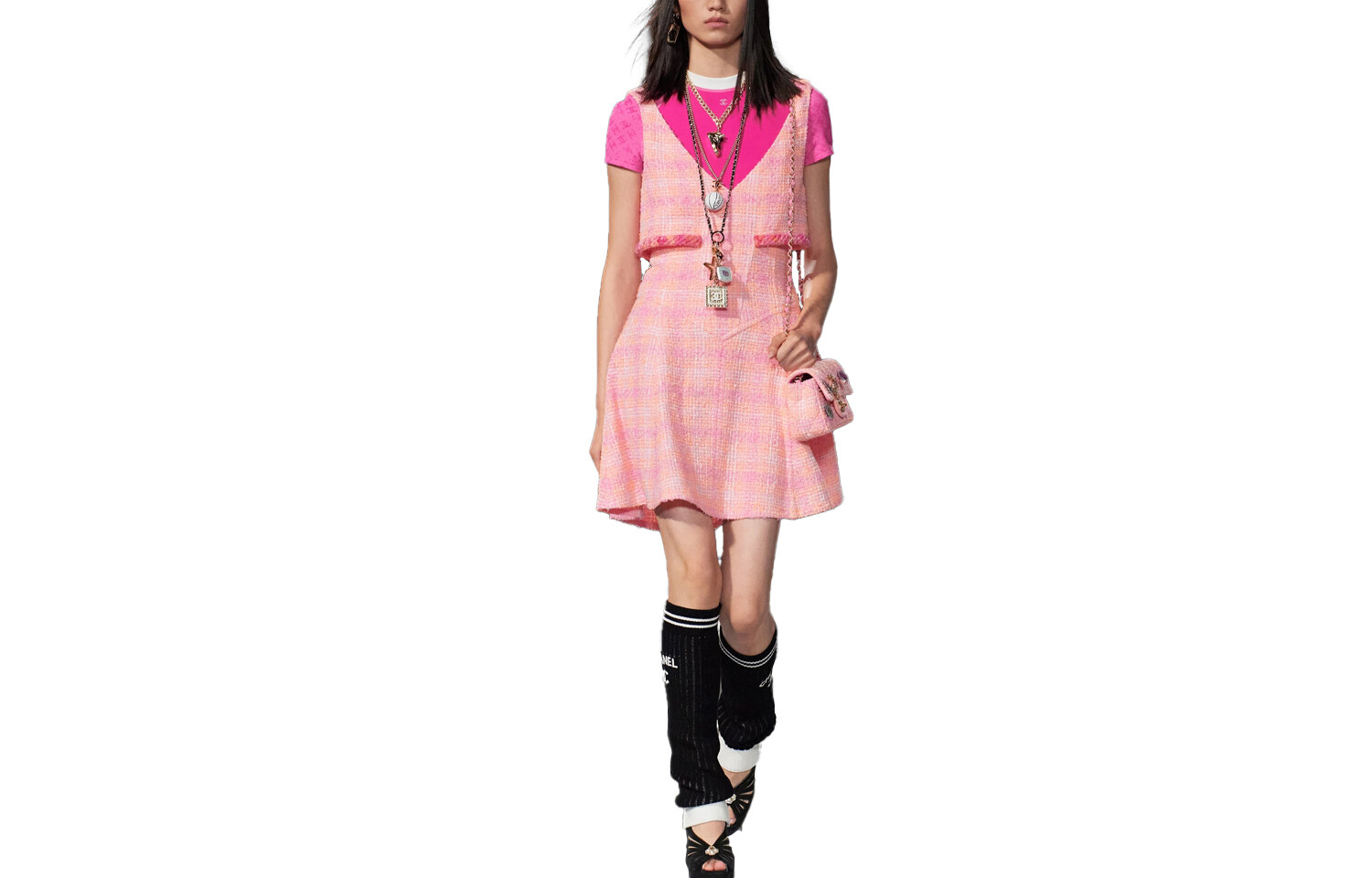 

Платье без рукавов женское розовое Chanel