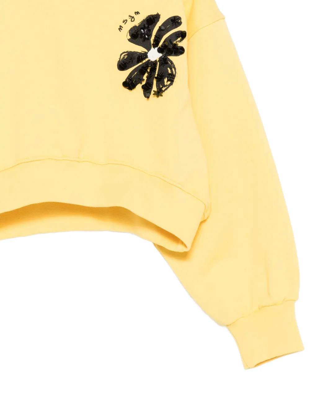 Свободный свитшот с цветочным принтом Msgm Kids, желтый — фото 3