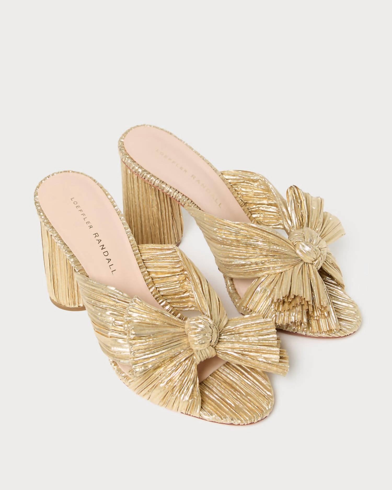 Женские туфли Penny Bow на каблуке в золоте Loeffler Randall, золотой — фото 4
