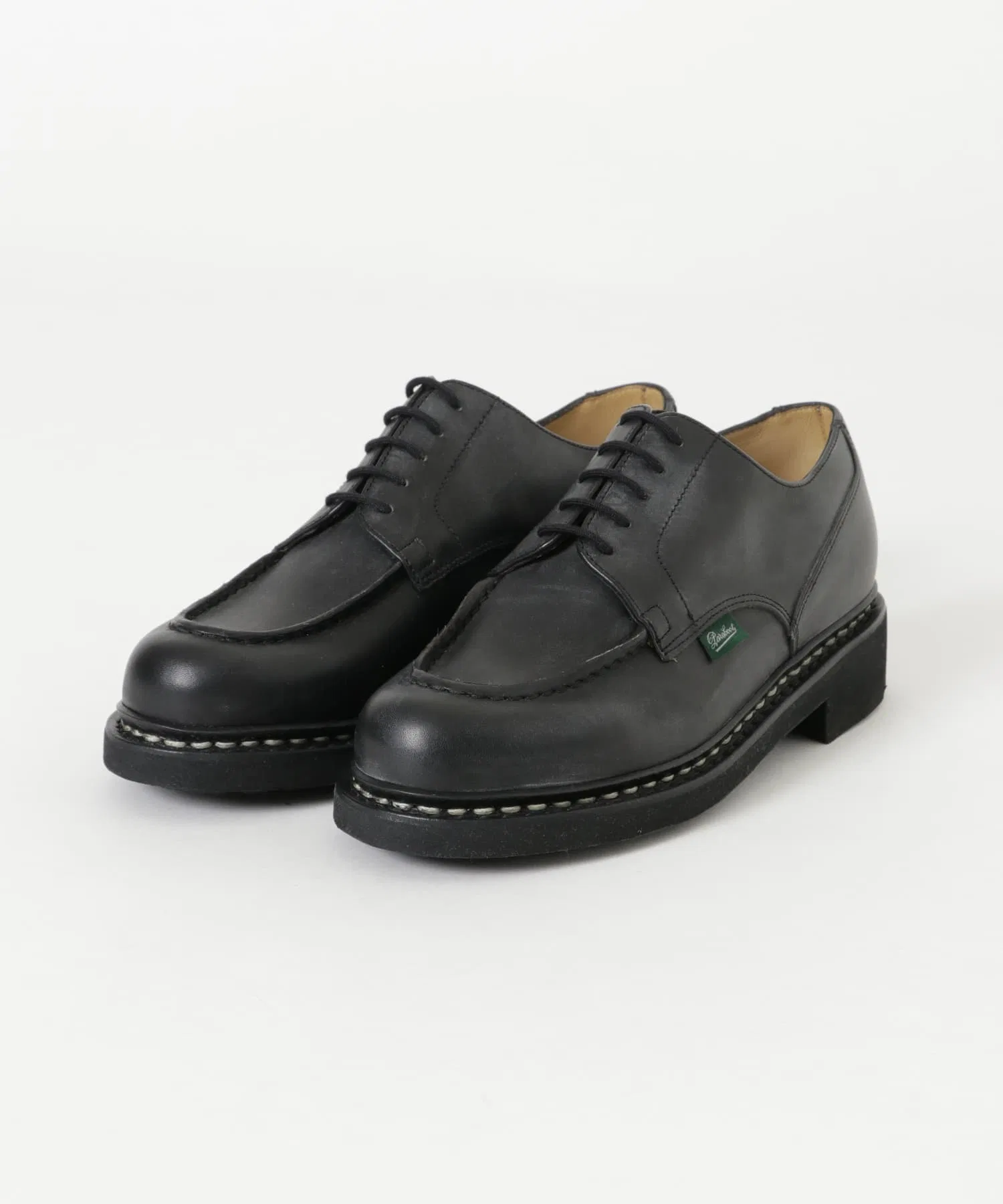 Мужские кожаные туфли U-образным мысом PARABOOT CHAMBORD чёрные