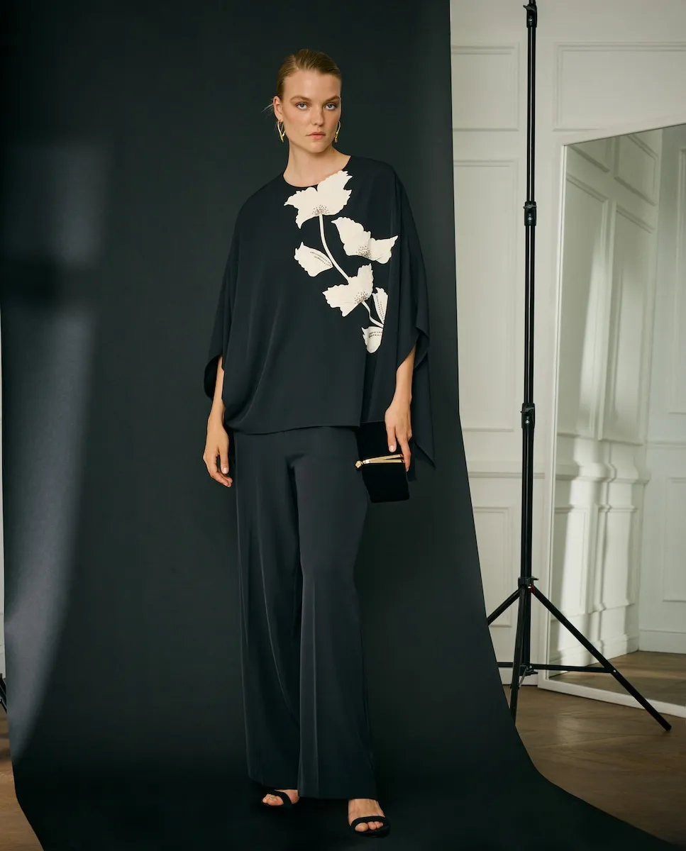 

Женский комбинезон с рукавами три четверти, состоящий из двух частей Woman Fiesta El Corte Inglés, черный