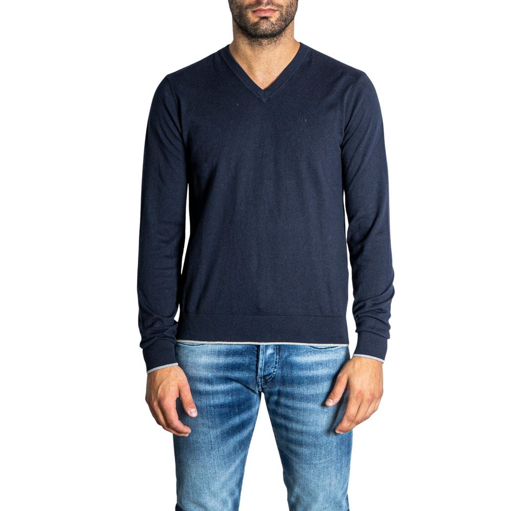 

Синяя хлопковая футболка Armani Exchange