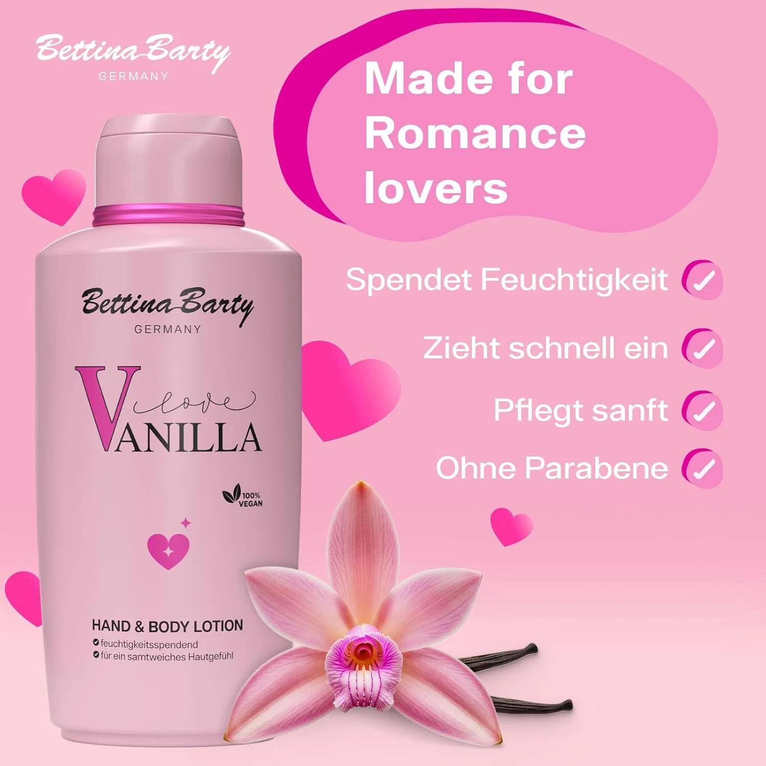 Лосьон для рук и тела с ароматом ванили «Love Vanilla» от Bettina Barty, 12 x 500 мл Bettina Barty — фото 2