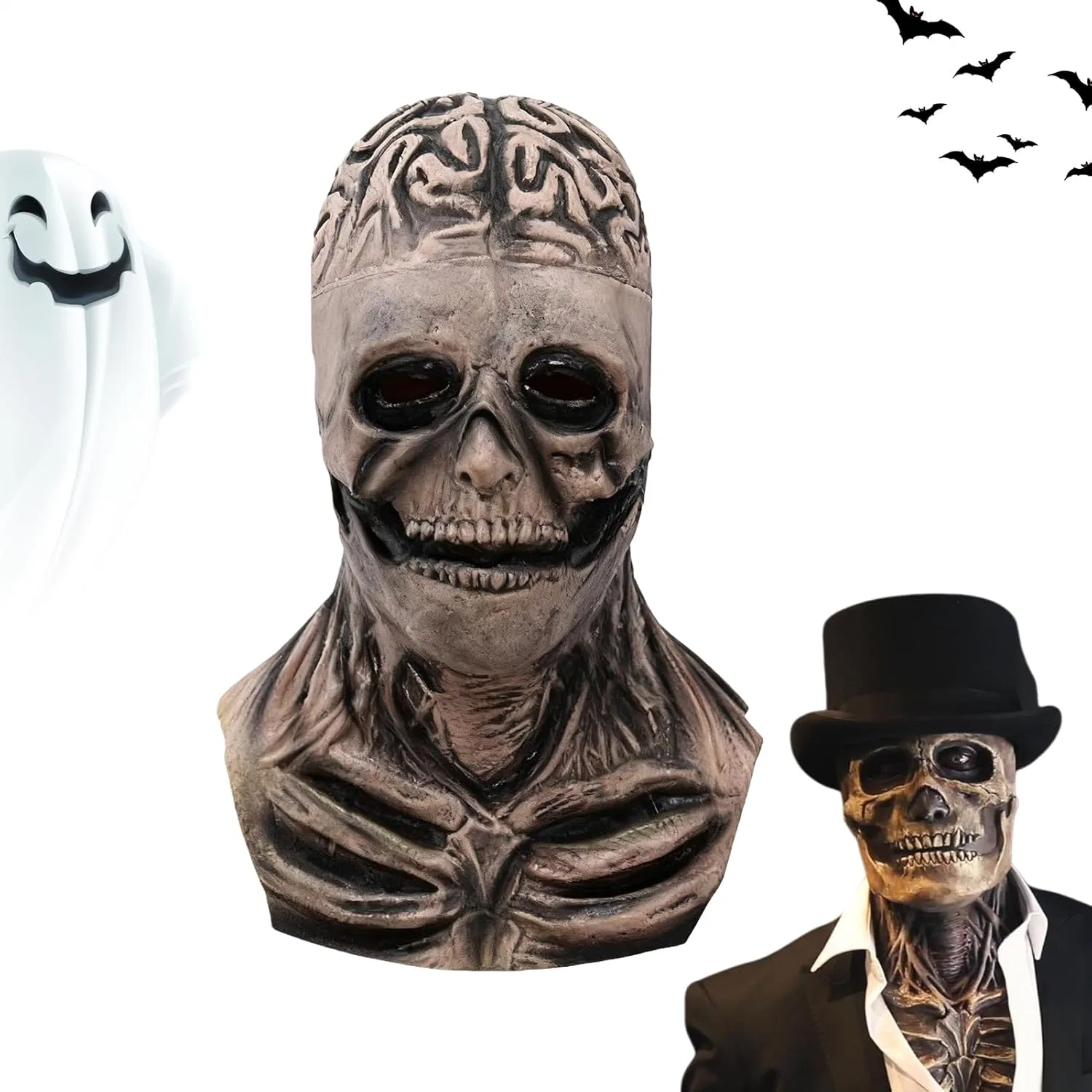 Маска для лица — Латексная скелет Halloween