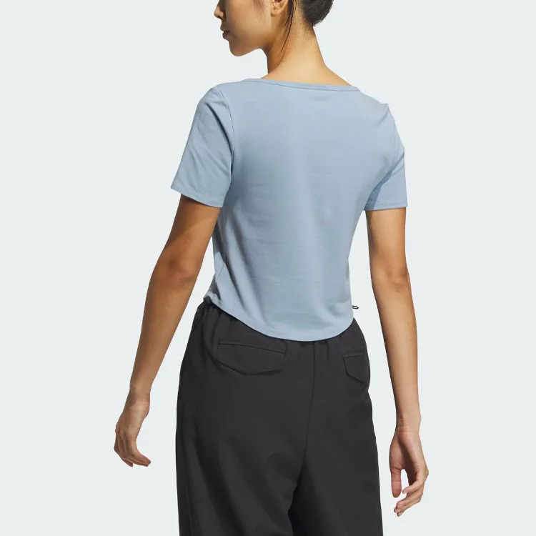 Adidas Originals Футболка с длинным рукавом из коллекции Hot Girl, текстурированная, синяя — фото 4