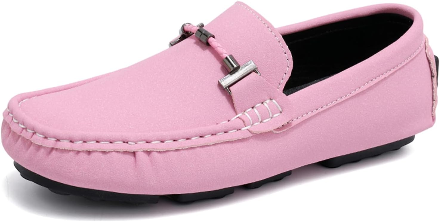 

Мужские лоферы Penny, повседневные слипоны с металлической пряжкой, комфортные замшевые туфли, лодочные туфли Dacnakby, розовый
