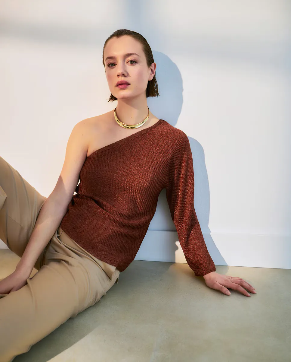 

Женский топ с длинными рукавами Woman El Corte Inglés, цвет 770 Terracota