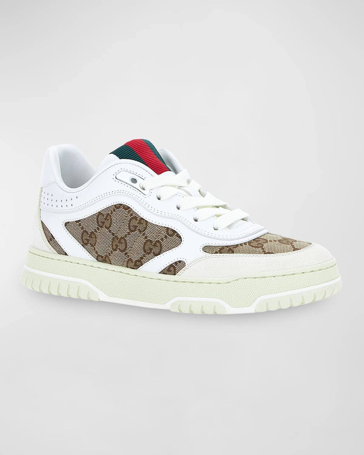 Кожаные низкие кеды ReWeb GG Gucci, цвет Ivory Beige — фото 2