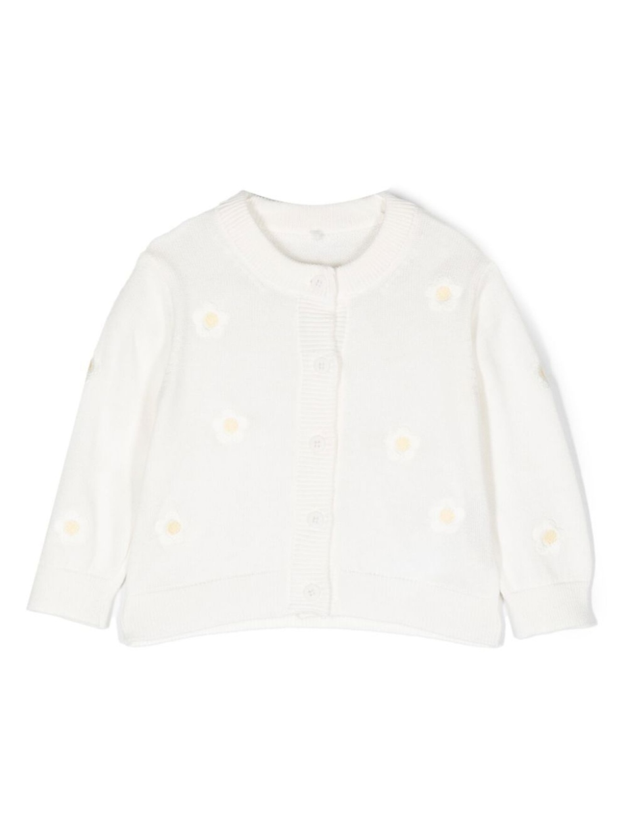 

Stella McCartney Kids кардиган на пуговицах с цветочной вышивкой, белый