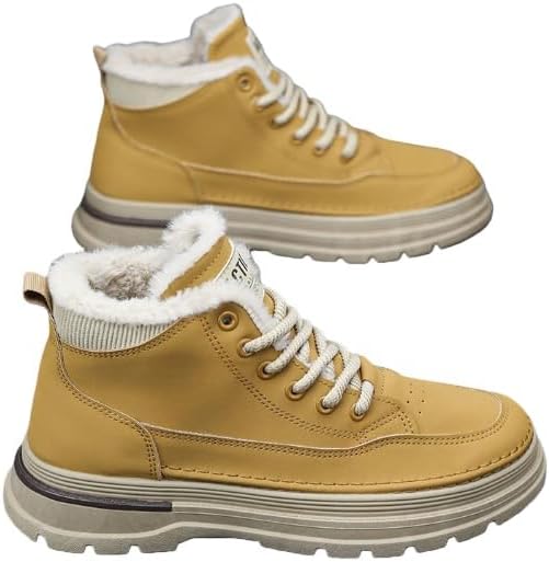 

Мужские водонепроницаемые треккинговые ботинки до щиколотки - легкие ботинки-чукка на шнуровке с противоскользящей подошвой для прогулок на природе и повседневной носки Hhhchpm, желтый