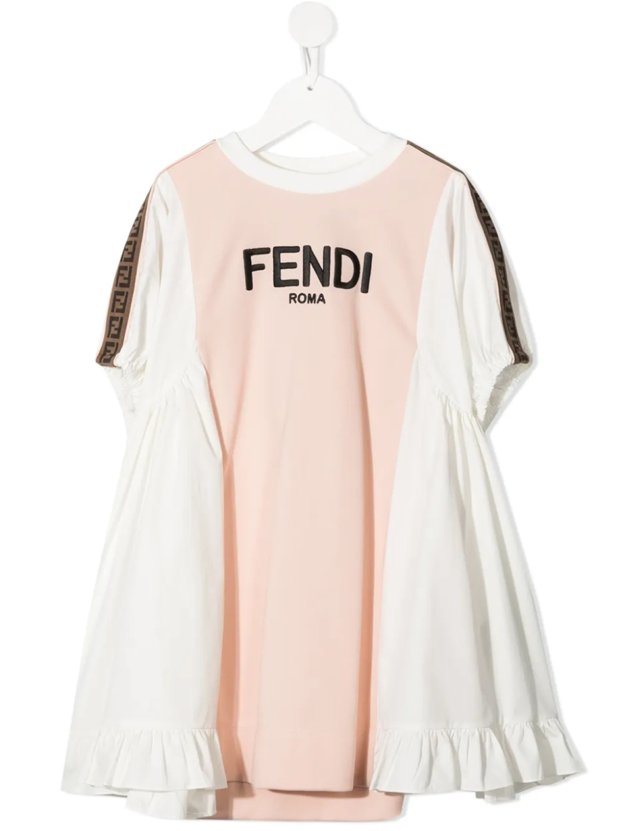 

Платье с вышитым логотипом Fendi Kids, розовый