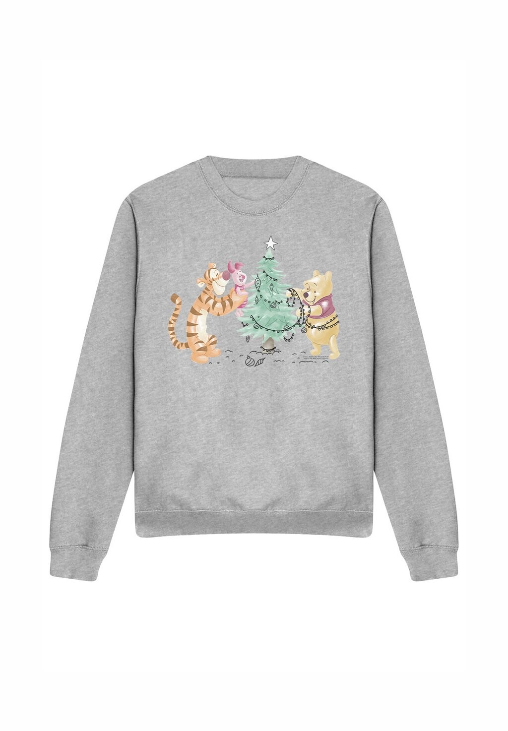 

Толстовка WINNIE THE POOH TIGGER PIGLET TRIMMING THE CHRISTMAS TREE PRINT Disney, серый