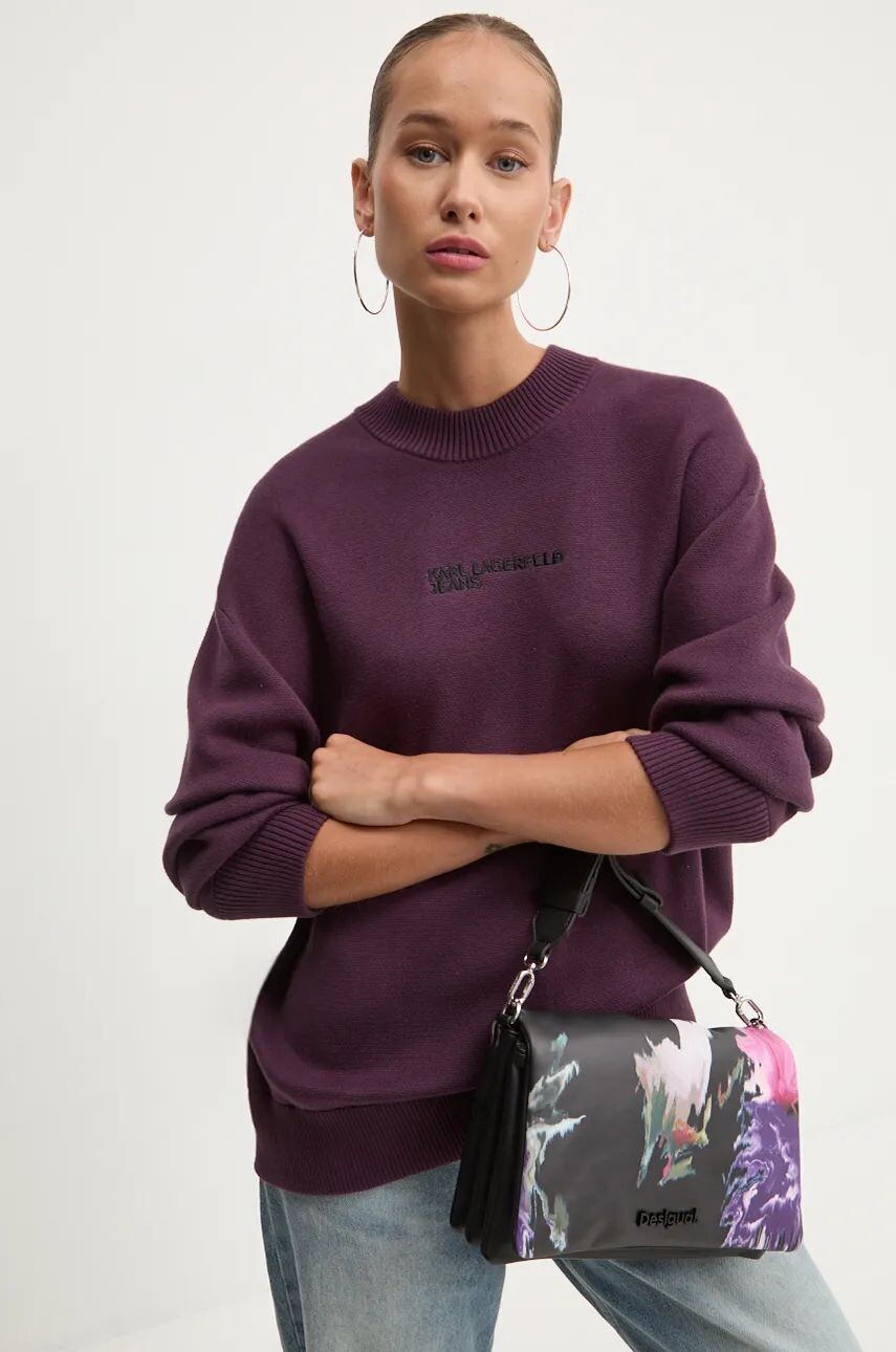 

Хлопковый свитер Karl Lagerfeld Jeans, фиолетовый