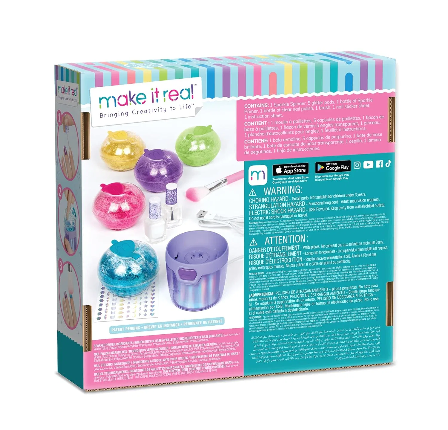 Набор для дизайна ногтей Make It Real Party Nails Glitter Studio Make It Real — фото 2