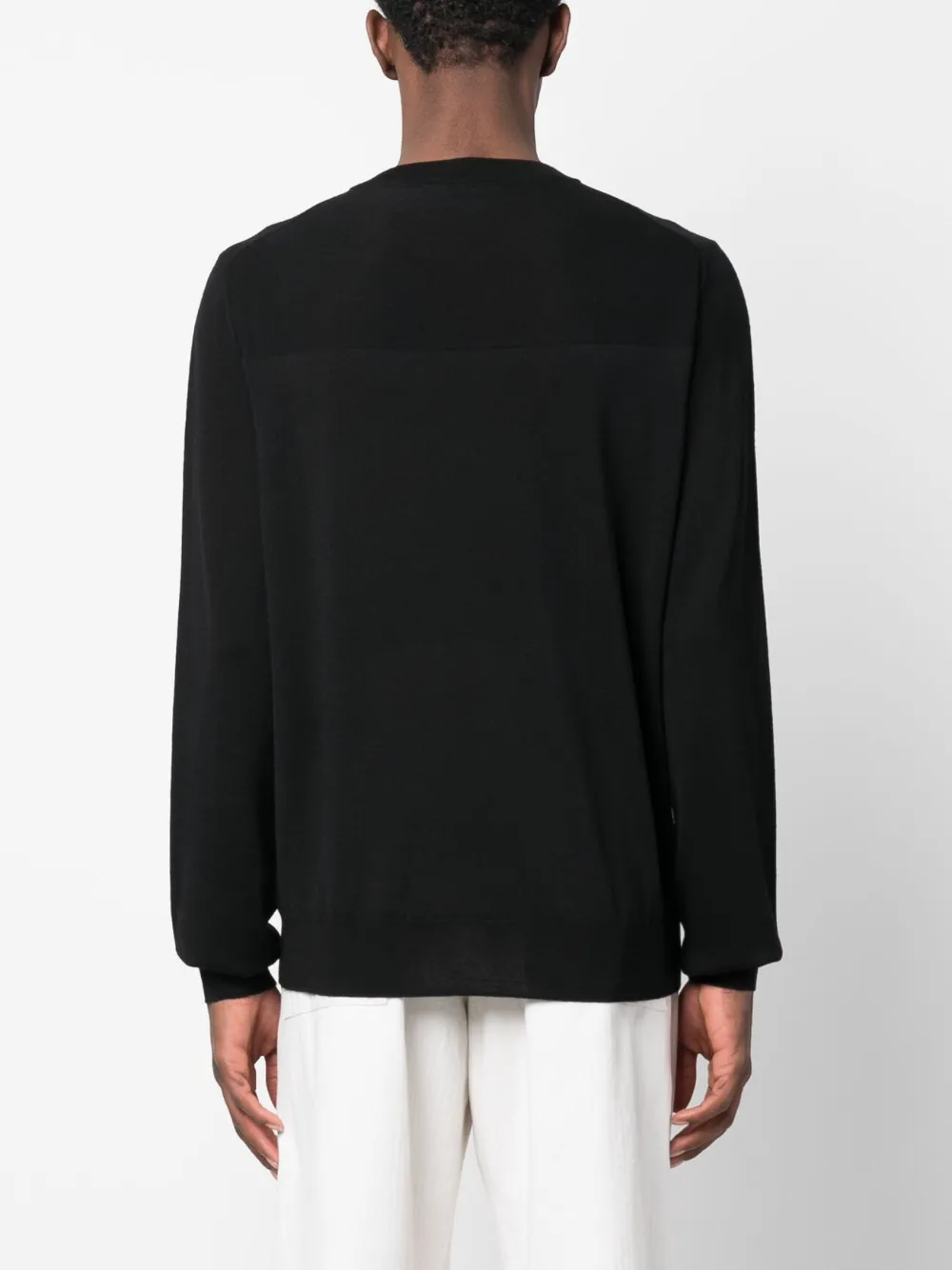 Джемпер из вирджинской шерсти с круглым вырезом JIL SANDER, черный — фото 4