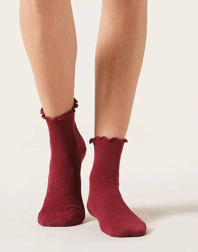 

Носки Calzedonia Ribbed темно-красного цвета