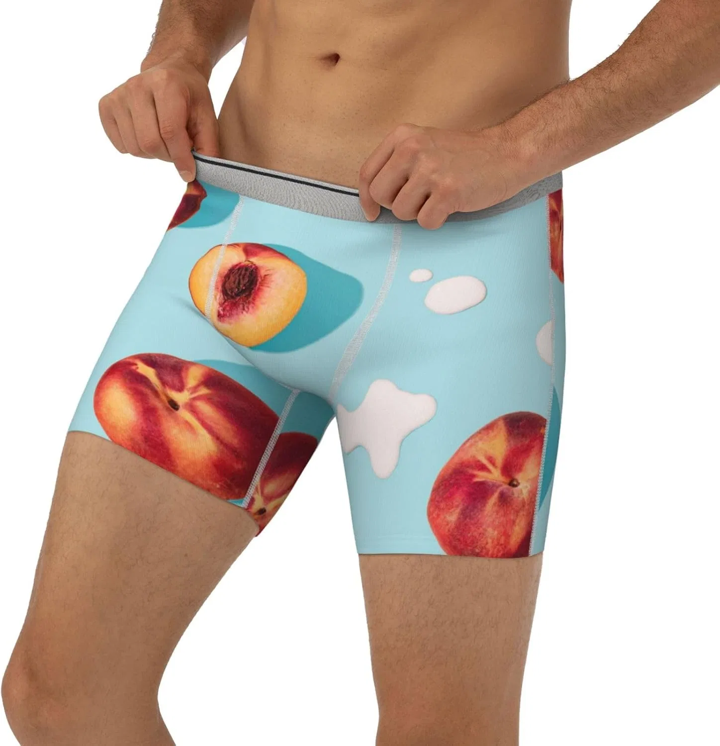 Трусы боксеры, Men'S Long Leg Boxer Briefs, Light Grey — фото 3