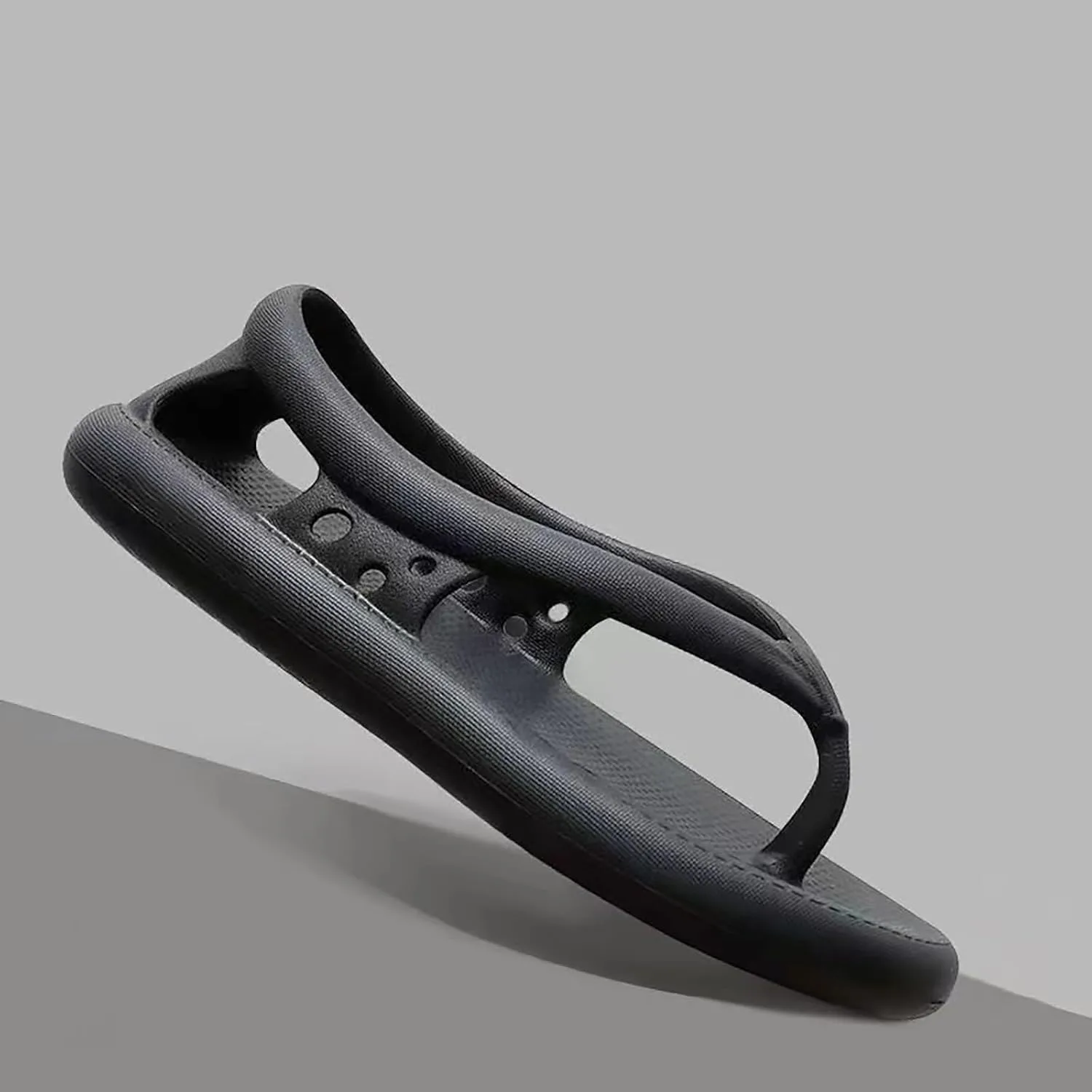 Мужские сандалии - вьетнамские плоские сандалии-вьетнамки Cloud Flat Thong Sandals, с удобной платформой, элегантные летние пляжные туфли (черные, EU 38) Quintra — фото 4