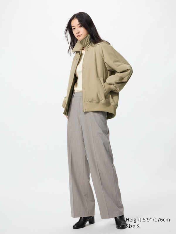 

Широкие классические брюки (в полоску, удлиненные) Uniqlo, 02 light grey