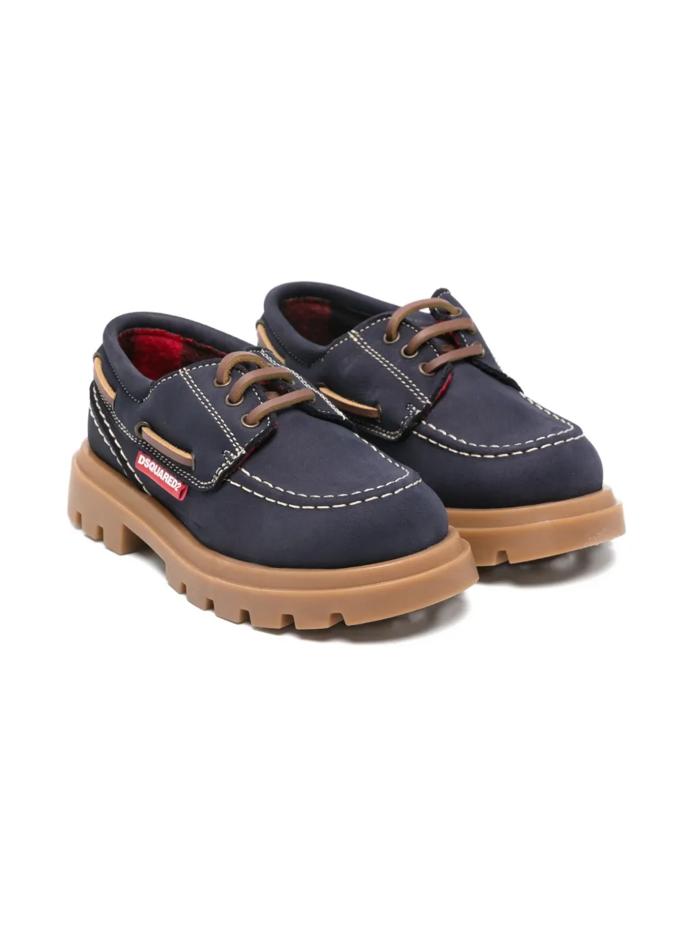 

Кожаные кроссовки с прострочкой DSQUARED2 KIDS, синий