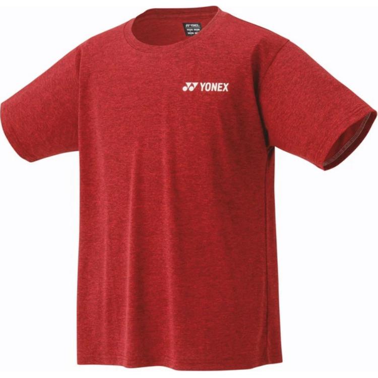 

YONEX Футболка мужская красная с круглым вырезом, умеренно прямого кроя
