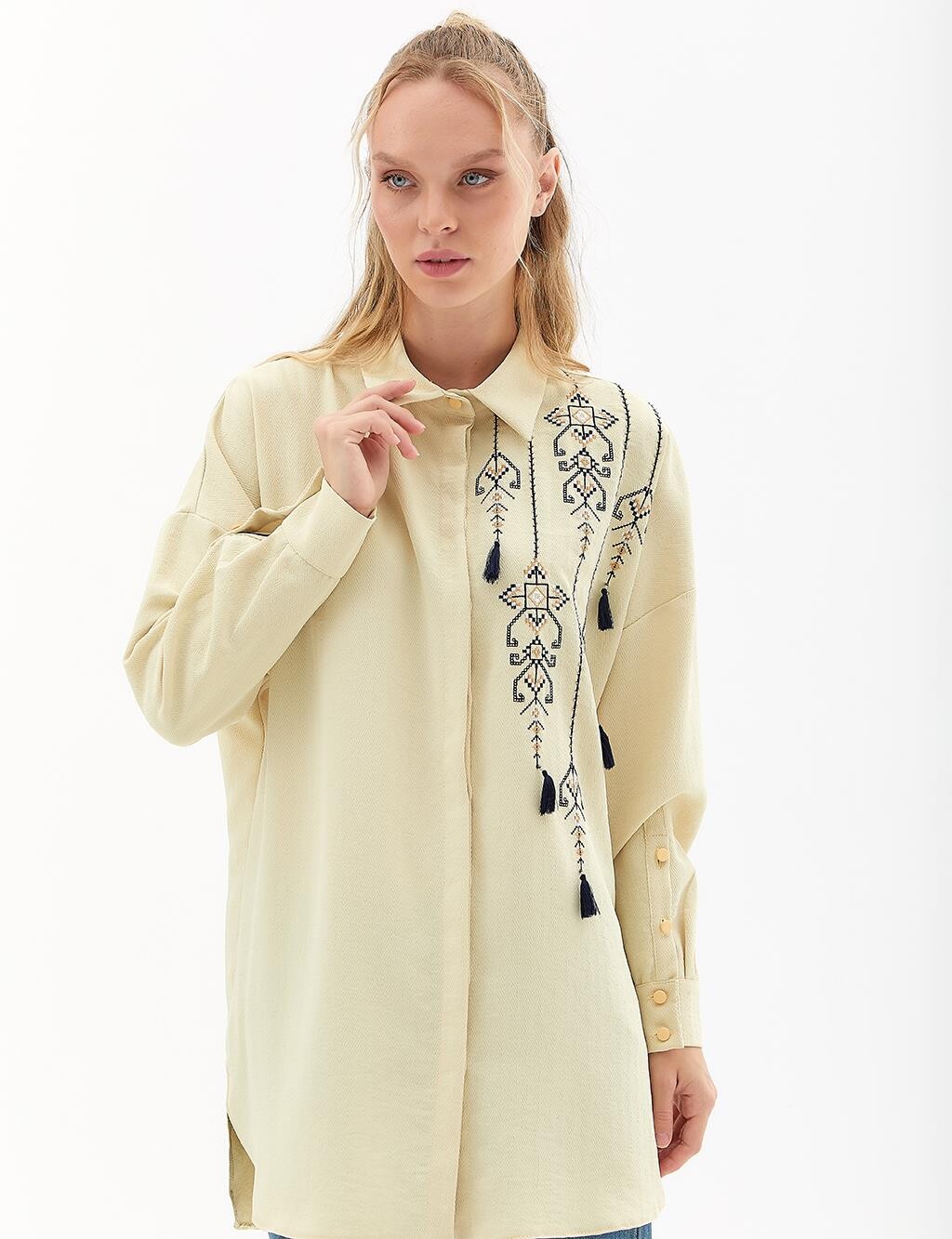 

Туника с вышивкой «Этамин» Светло-желтый Kayra