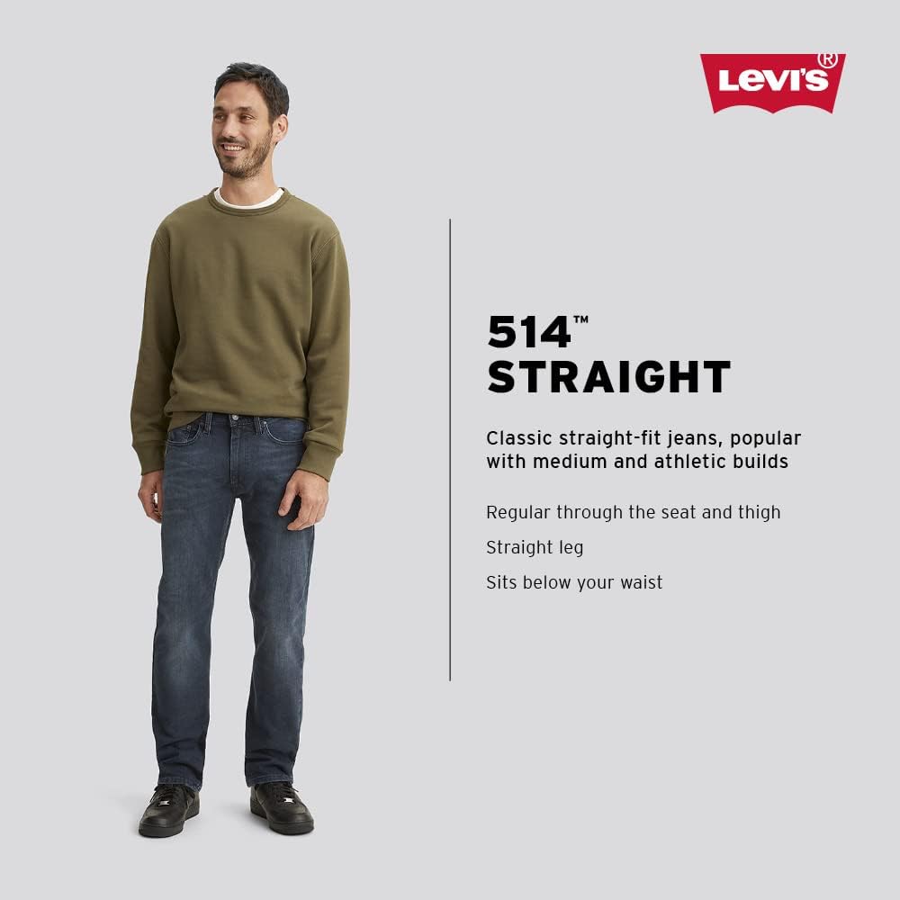 Мужские джинсы Levi's 514 прямого кроя, черный — фото 3