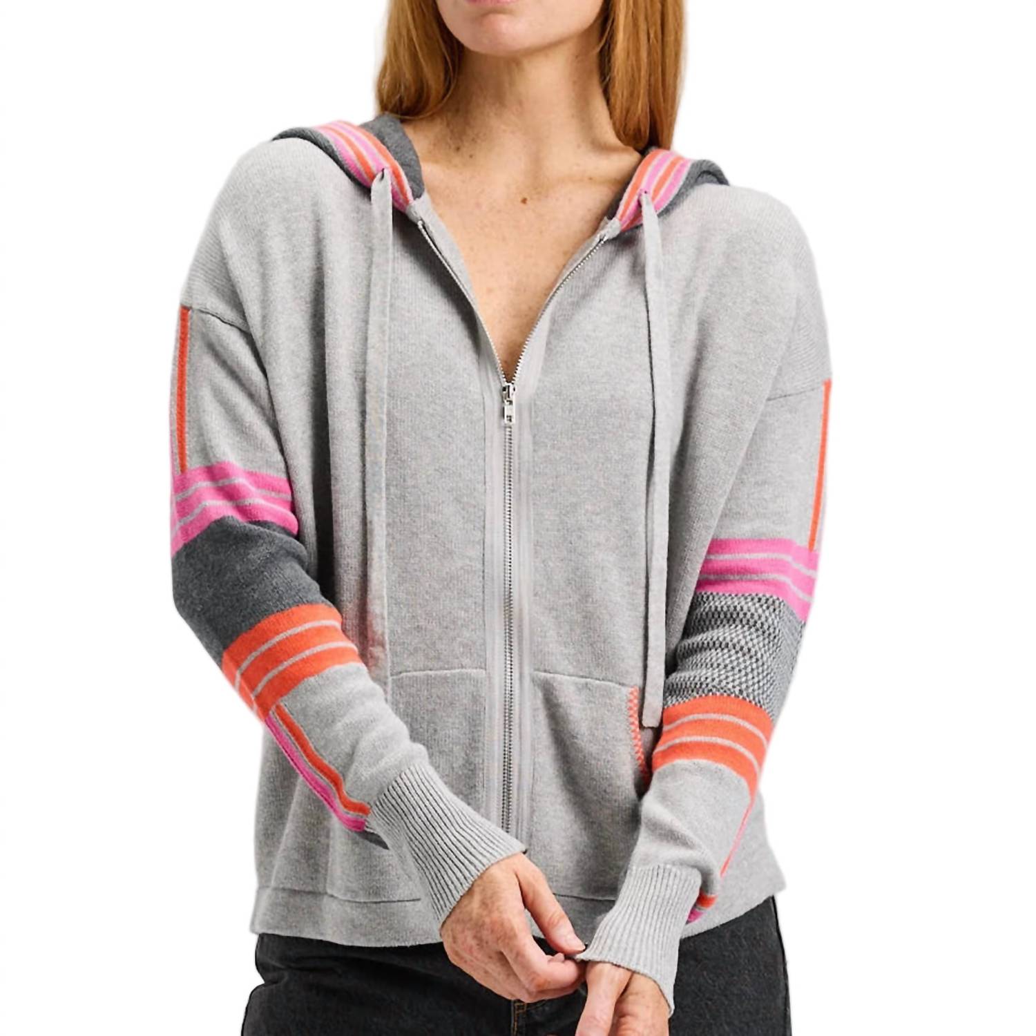 

ZAKET & PLOVER Мультимедийный свитер на молнии серого цвета