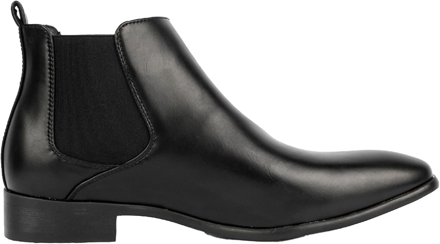 

Мужские кожаные ботинки челси на блочном каблуке, классические деловые и повседневные, низкий каблук, ботильоны для торжественных случаев, модные ретро, удобные, без шнуровки, для ежедневной работы Yherohg, черный