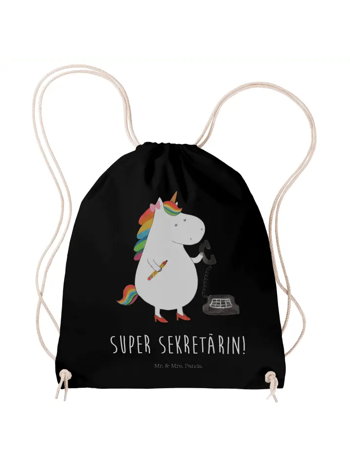 

Спортивная сумка Mr & Mrs Panda Sportbeutel Einhorn Sekretärin, черный