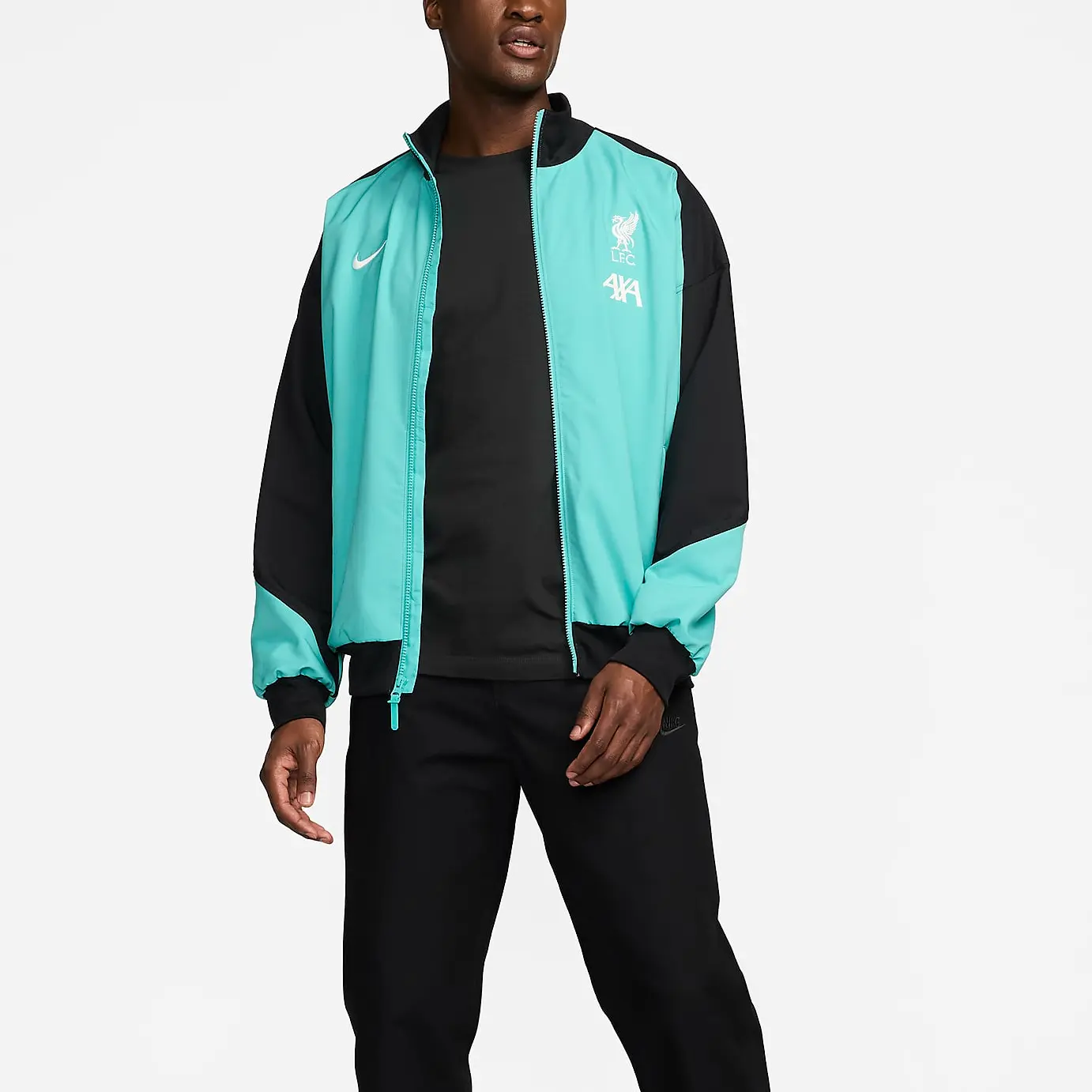 Куртка Dri-Fit мужская, с эффектом стирки, сине-зеленая/черная/парусная Nike, сине-зеленый/черный — фото 3