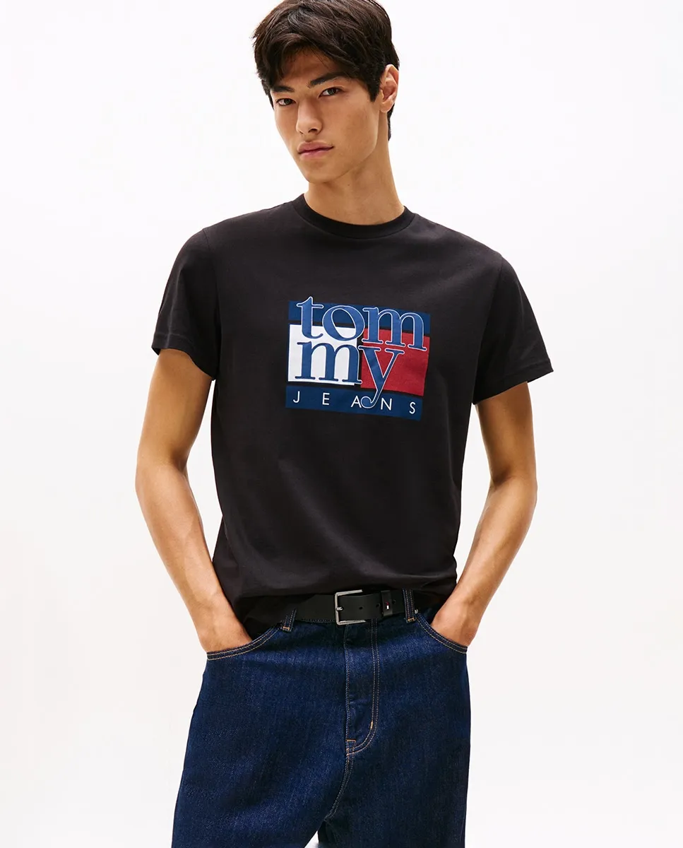 

Мужская футболка slim fit с коротким рукавом Tommy Jeans, черный