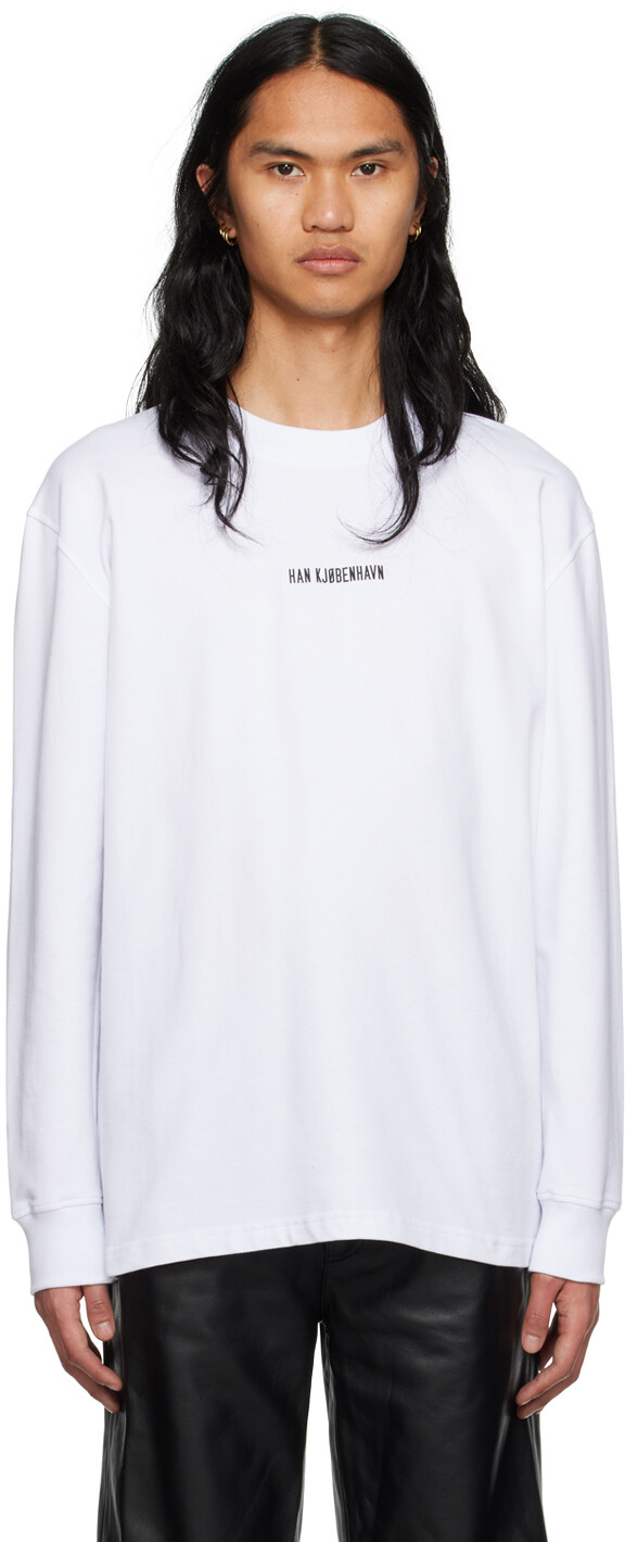 

Эксклюзивная футболка с длинным рукавом от SSENSE Han Kjobenhavn, белый