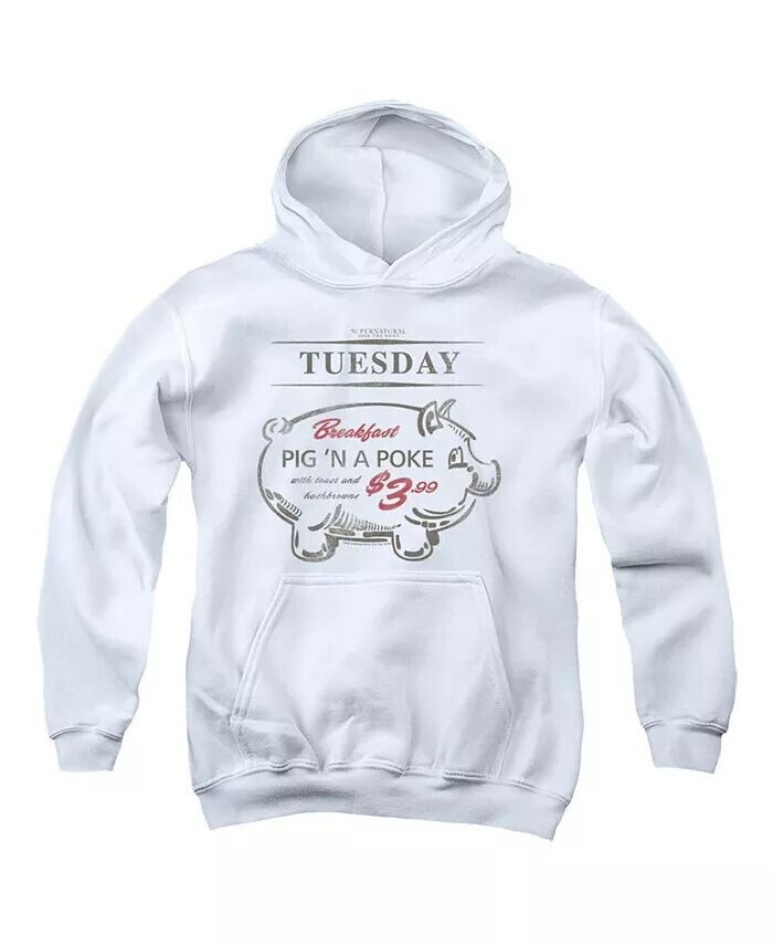 

Толстовка с капюшоном Pig N Poke для мальчиков и подростков Supernatural, белый