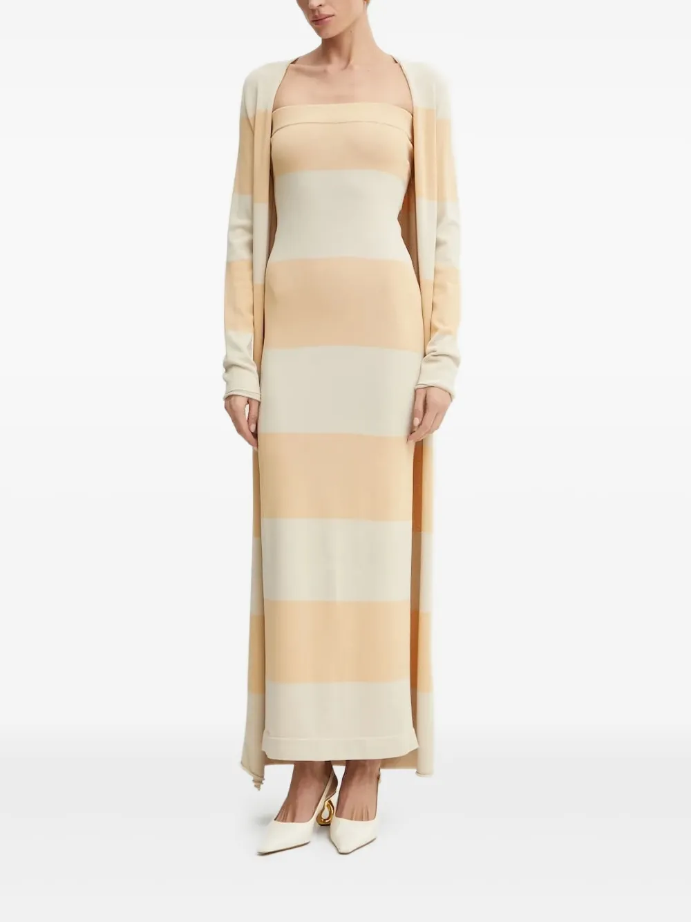 

Платье Stripe cardigan dress set Liviana Conti, нейтральный