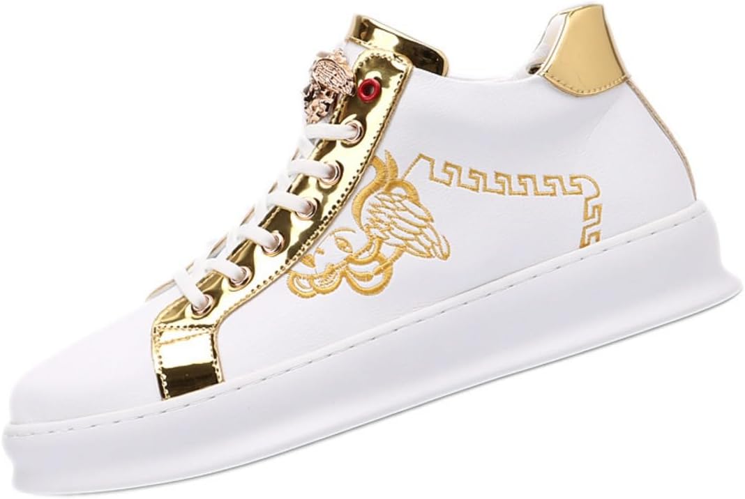 

Стильные кожаные кроссовки Y2K с золотыми деталями и увеличением роста на 3 см для мужчин. Комфортные и модные, подходят для повседневной носки и праздничных случаев. Роскошный дизайн с уникальными украшениями Ctkvbmeoi