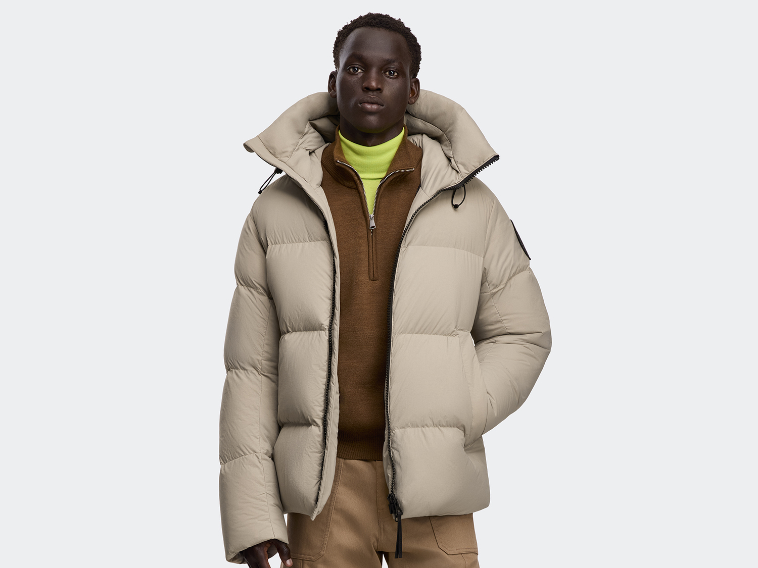 

Пуховик Canada Goose Crofton EnduraLuxe Black Label, Limestone