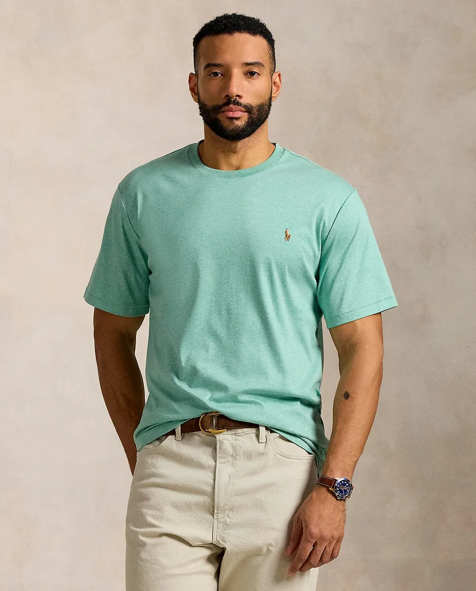 

Мужская хлопковая футболка с вышитым логотипом, большие размеры Polo Ralph Lauren, цвет Verde Agua