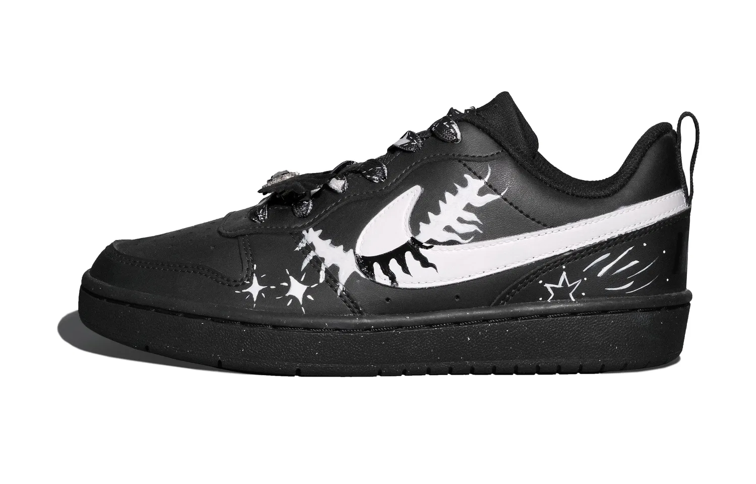 Кроссовки для скейтбординга Court Borough Slip Resistant Low top Kids' Skateboarding Shoes Black Teenagers Nike