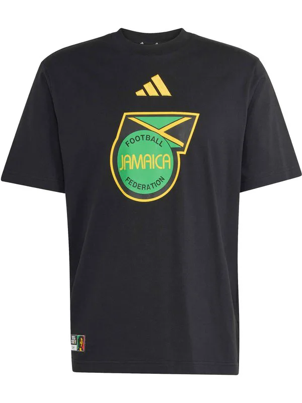 Футболка с изображением днк ямайки, форма национальной сборной. Adidas Performance, Black — фото 2